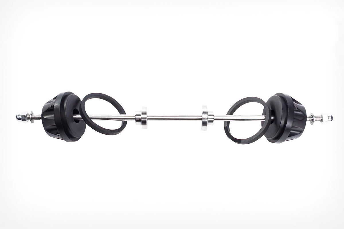 DoubleShock axle protection pads now also keep the front fork a safe distance from the asphalt and help prevent