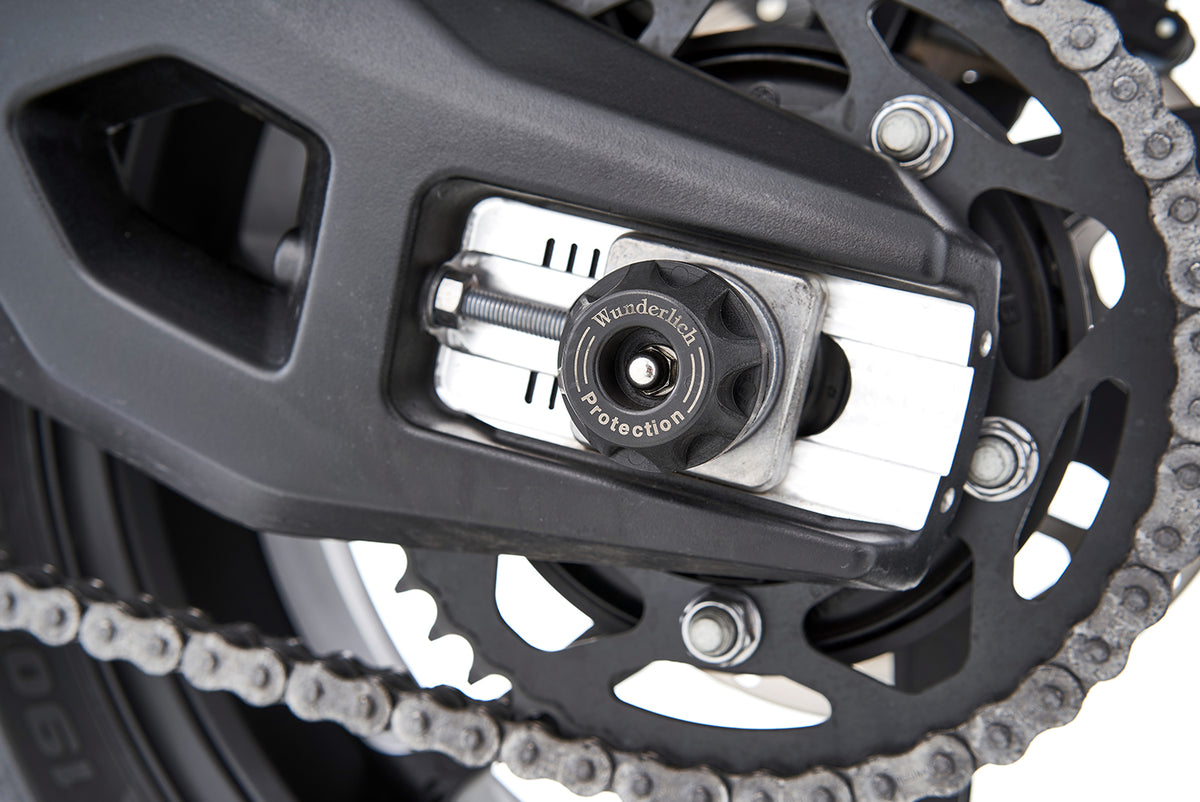 Wunderlich “DOUBLESHOCK” axle protection pads S 1000 XR / M 1000 XR - complete your BMW ✔ Premium components ✔ Integrated design ✔