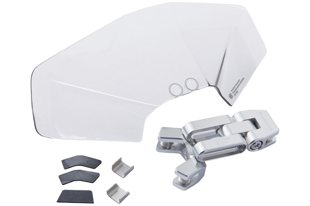 Wunderlich windshield extension Vario-ERGO 3D+ transparent, perfect wind protection thanks to the clever add-on spoiler
