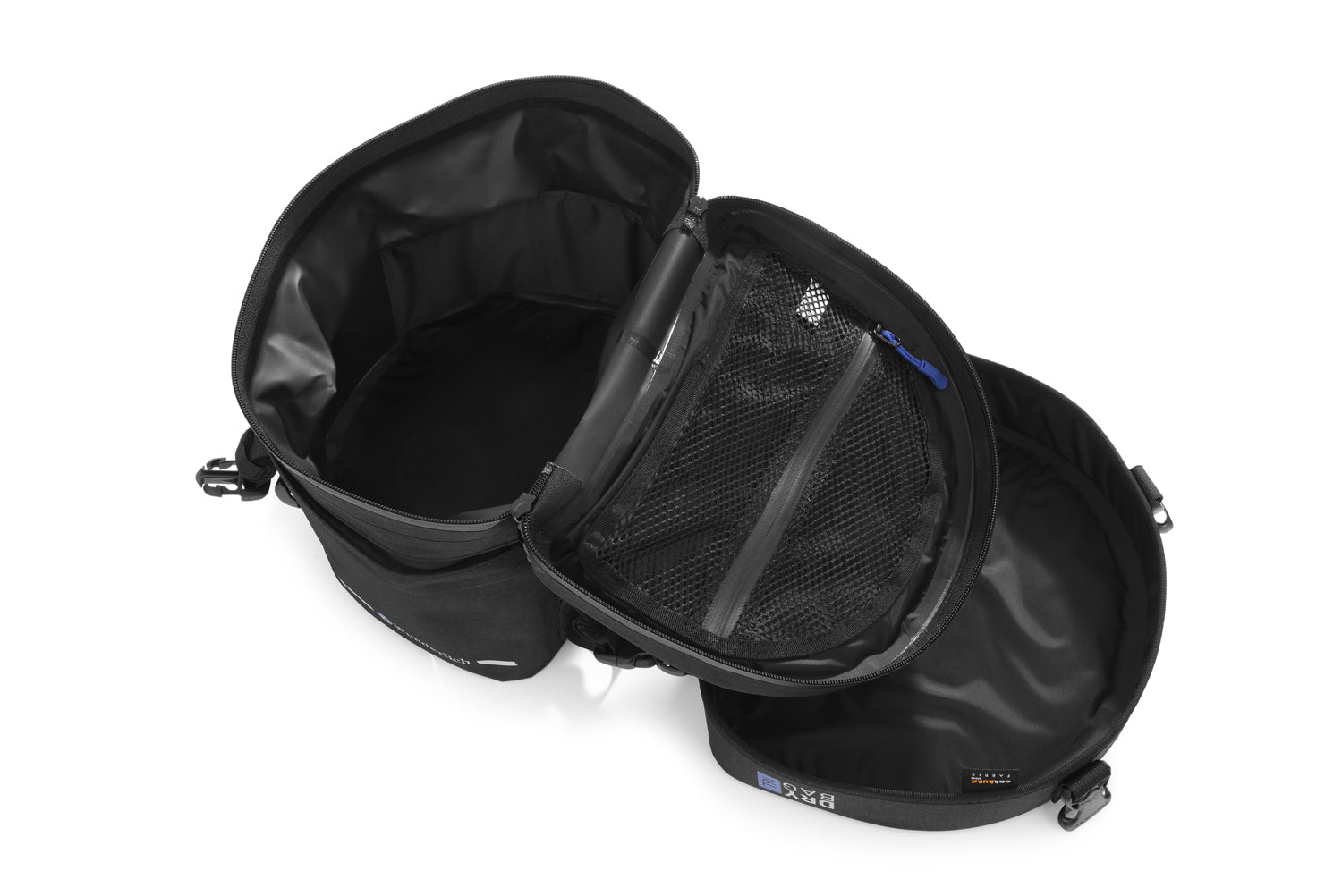 Multi-functional and compact bag can  either be attached to the luggage carrier of the passenger seat quickly and  simply