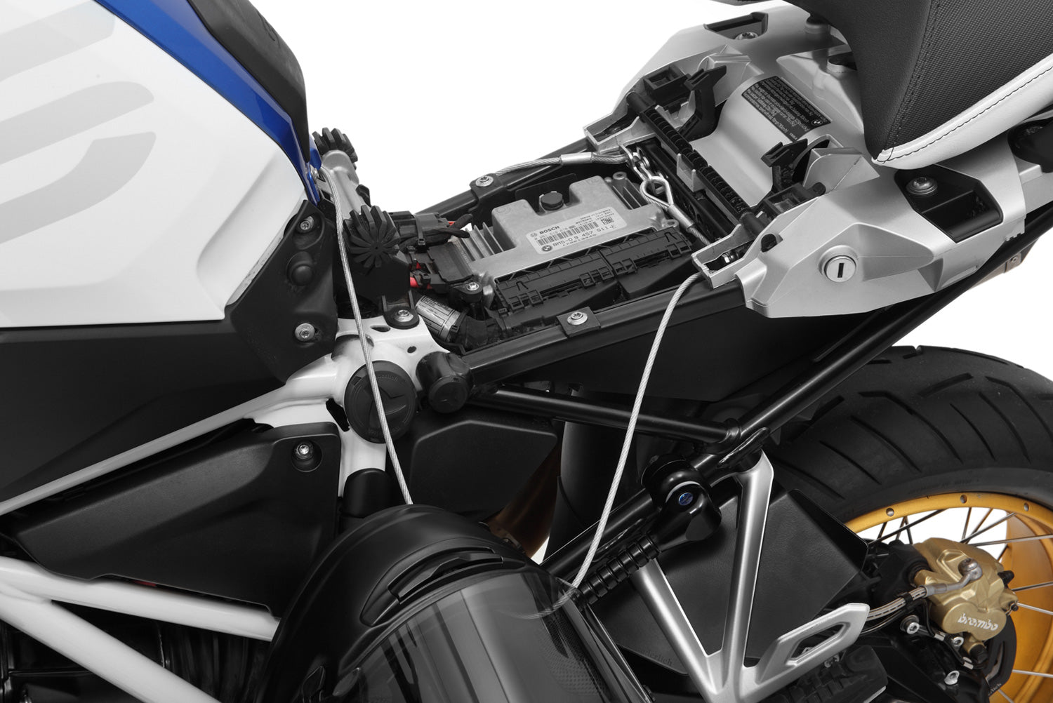 Simple and theft-proof fastening for up to two helmets