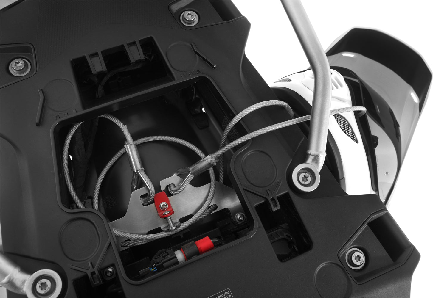 Wunderlich helmet anti-theft system „HelmLock“. The safest helmet protection.