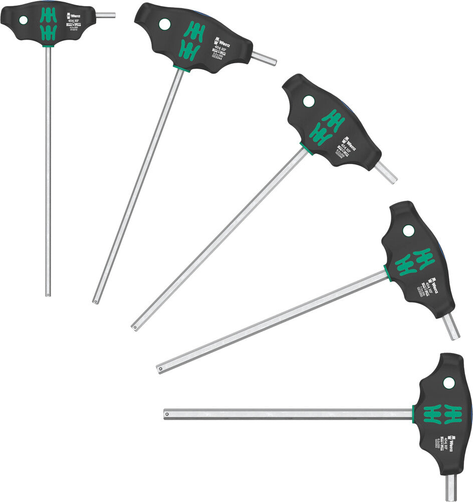 Wera Tools - 454/5 HF SHK Set 1 Screwdriver Set T-Handle Screwdriver Hex-Plus with Holding Function