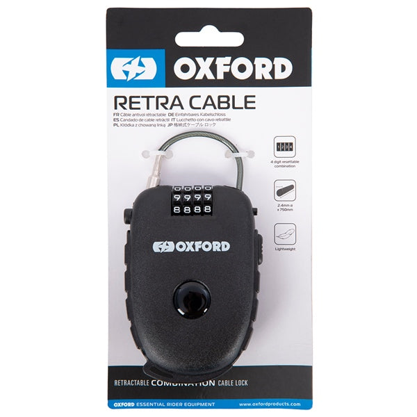 OxfordProducts-RETRACT COMBI CABLE LOCK 75CM BK LK100 5030009094170