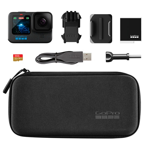 GoPro - HERO12 Black Camera Bundle with microDS card and Case