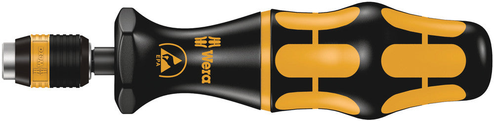 Wera Tools - 7400 ESD series Kraftform Torque screwdrivers, with factory pre-set value (0.1-1.5 Nm) and Rapidaptor quick-release chuck, handle size 105 mm