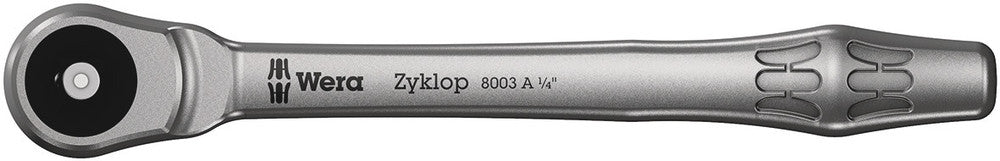 Wera Tools - 8003 A Zyklop Metal Ratchet with Push-Through Square and 1/4" Drive
