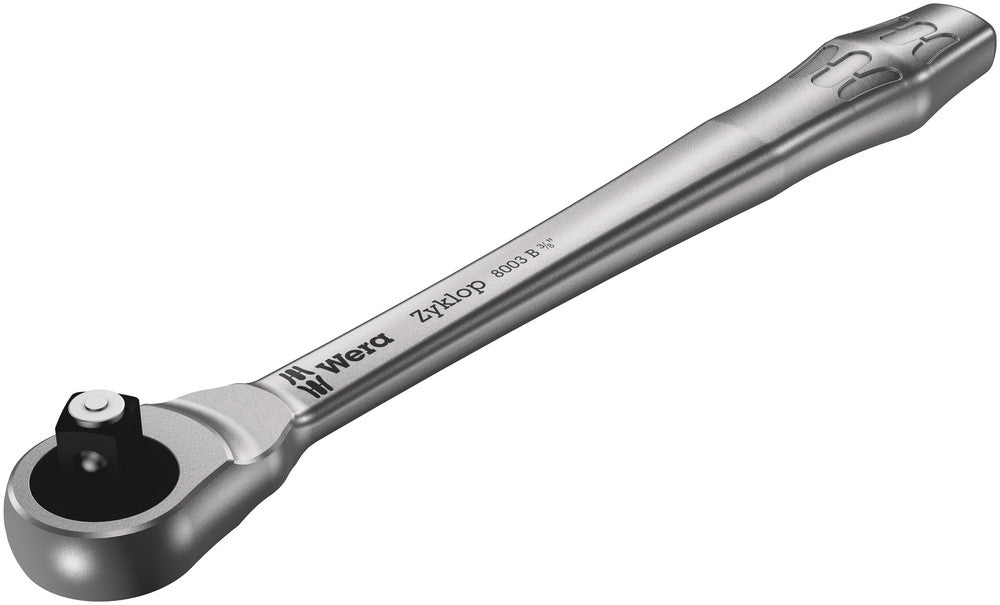 Wera Tools - 8003 B Zyklop Metal Ratchet with push-through square and 3/8" drive
