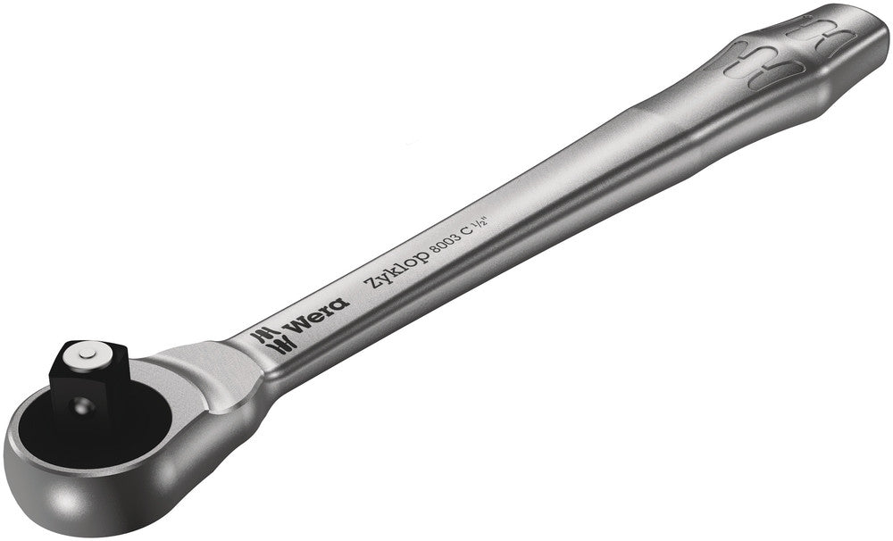 Wera Tools - 8003 C Zyklop Metal Ratchet with push-through square and 1/2" drive