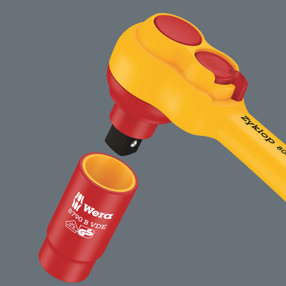 Wera Tools - 8007 B VDE Zyklop ratchet, insulated, with switch lever, with 3/8" drive