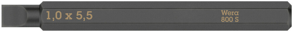 Wera Tools - 800 S Slotted bits for impact screwdrivers