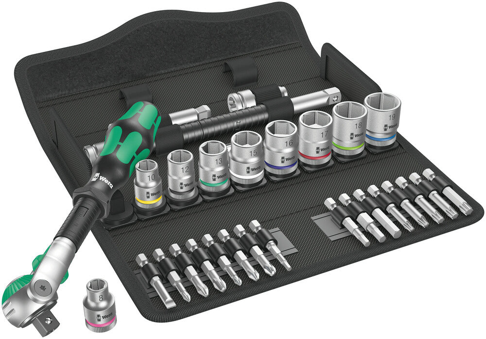 Wera Tools - 8100 SB 6 Zyklop Speed Ratchet Set, 3/8" Drive, Metric