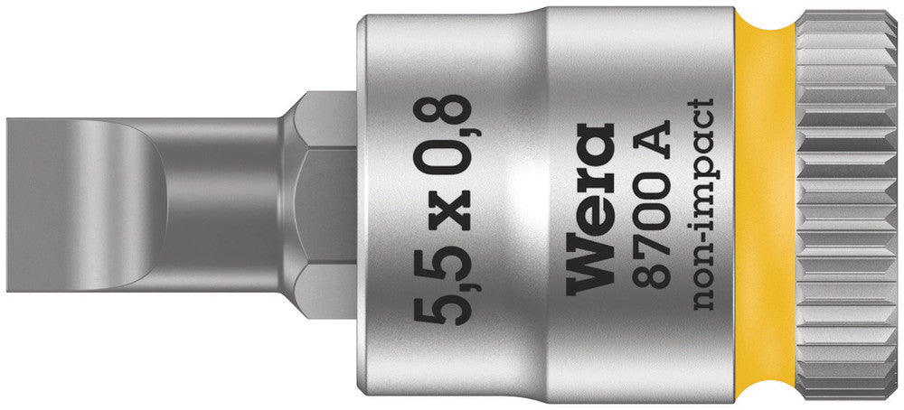 Wera Tools - 8700 A FL Slotted screws Zyklop bit socket, 1/4" drive