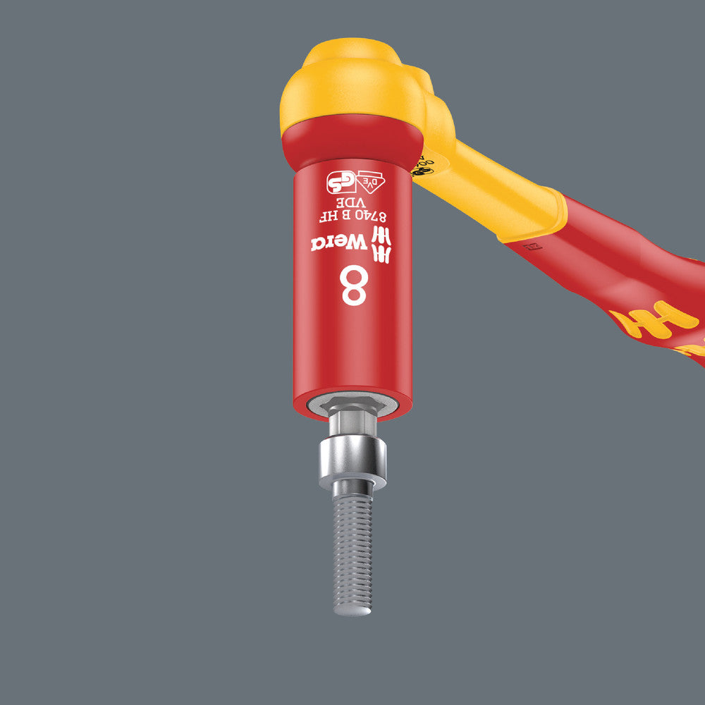 Wera Tools - 8740 B VDE HF Zyklop Hex bit socket, insulated, with holding function, 3/8" drive