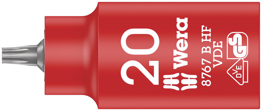 Wera Tools - 8767 B VDE HF TORX® Zyklop Bit Socket, Insulated, with Holding Function, 3/8" Drive