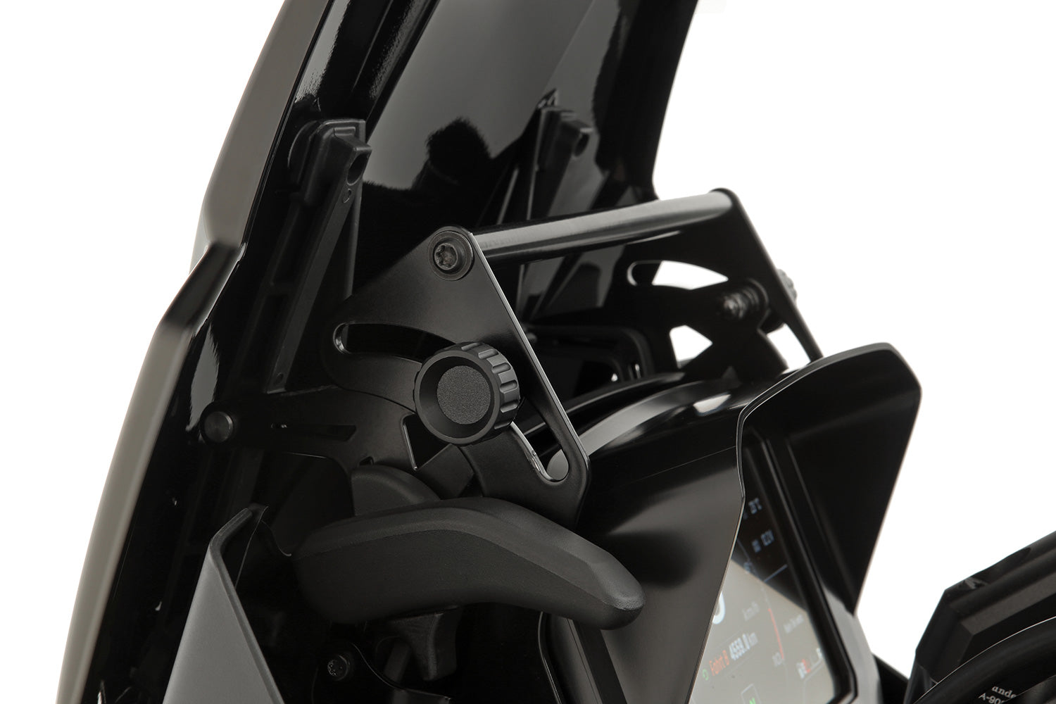 The windshield reinforcement on both sides stabilises the windshield and thus reduces turbulences caused by the airflow at high speeds