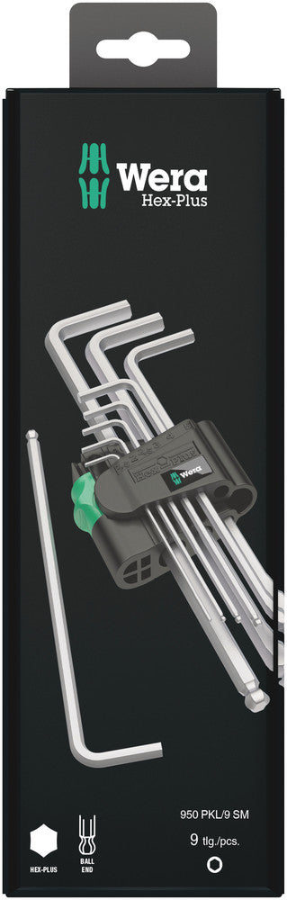 Wera Tools - 950/9 Hex-Plus 1 SB L-key set, metric, chrome-plated