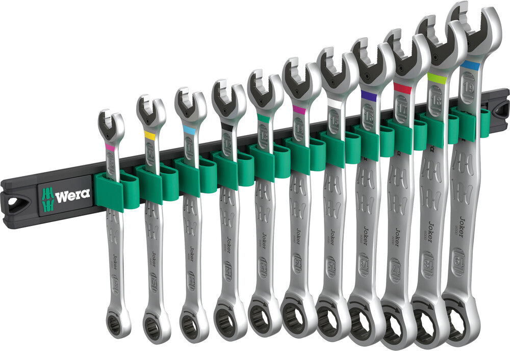 Wera Tools - 9630 Magnetic rail 6000 Joker 1 Ratcheting combination wrenches set