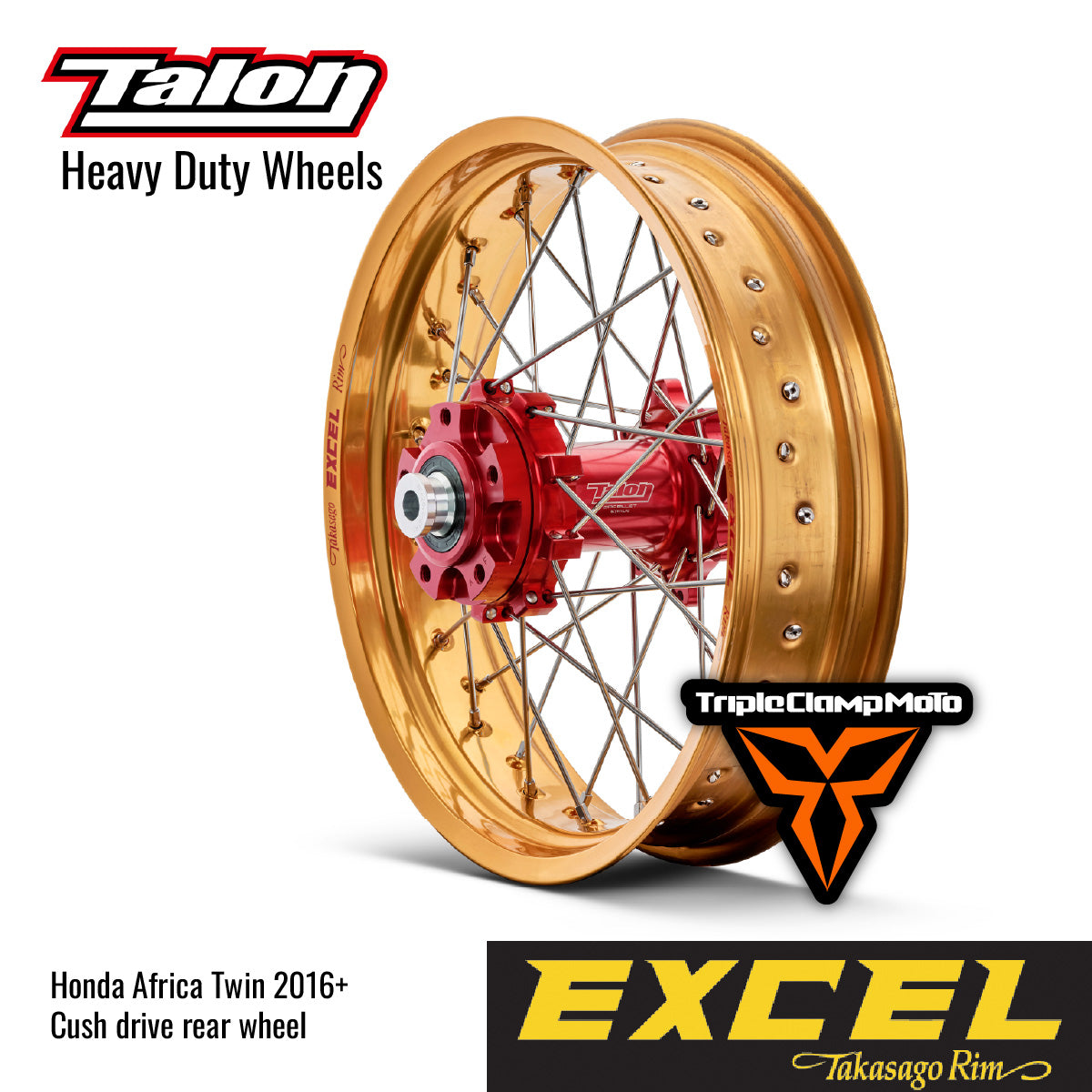 Talon - Rear Wheel for Honda Africa Twin 2016+ with EXCEL Takasago Rim