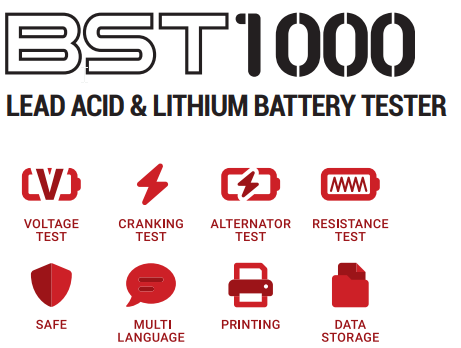 BS Battery - BST1000 - Lead Acid & Lithium Battery Tester