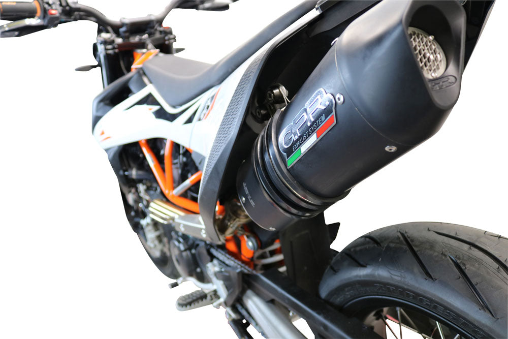 GPR-Exhaust---Furore-Evo4-Nero-Slip-on-for-Enduro-690-R-from-2021-to-2024-dB-Killer-Link-Pipe-Catalyst
