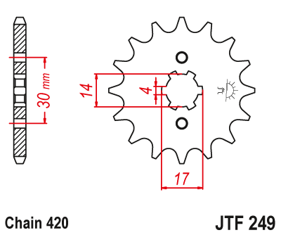 JT Sprockets - Front Counter Shaft Sprocket #JTF249