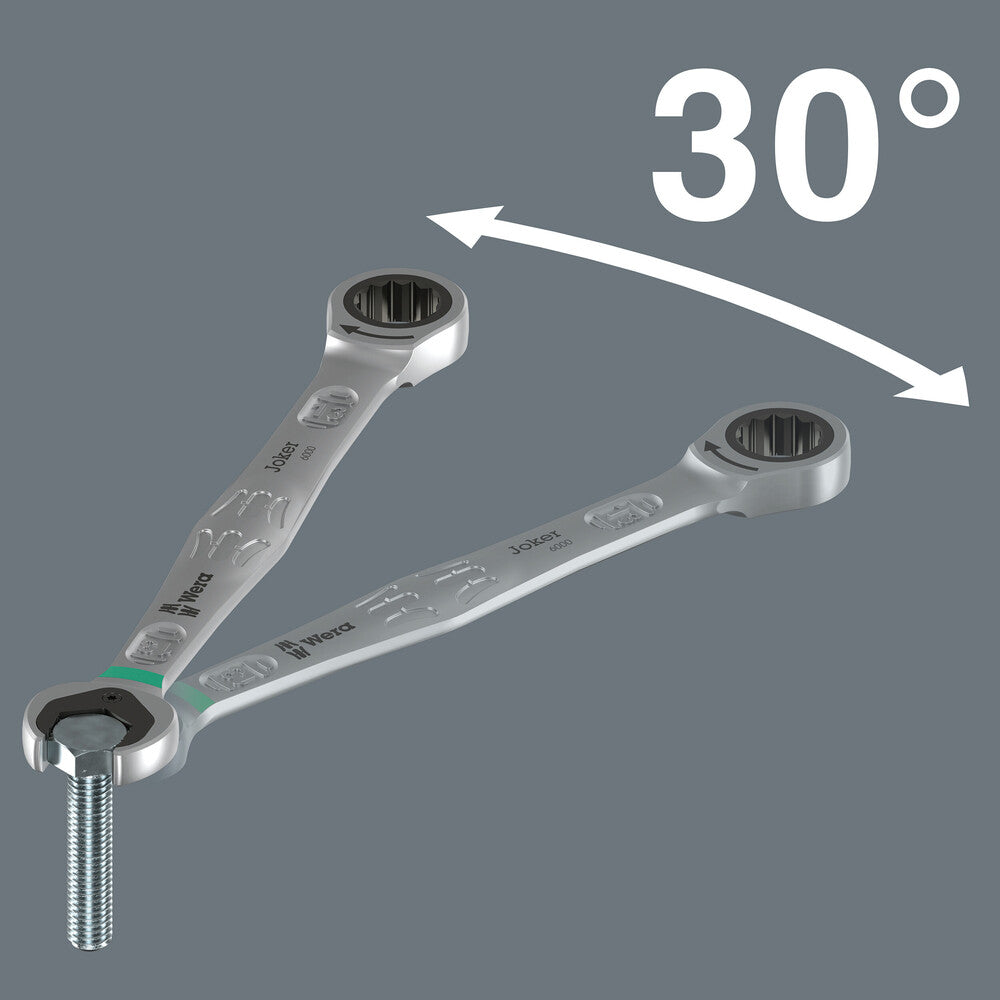 Wera Tools - 6000/6002 Joker 6 Set 1 Set of ratcheting combination / double open-ended wrenches