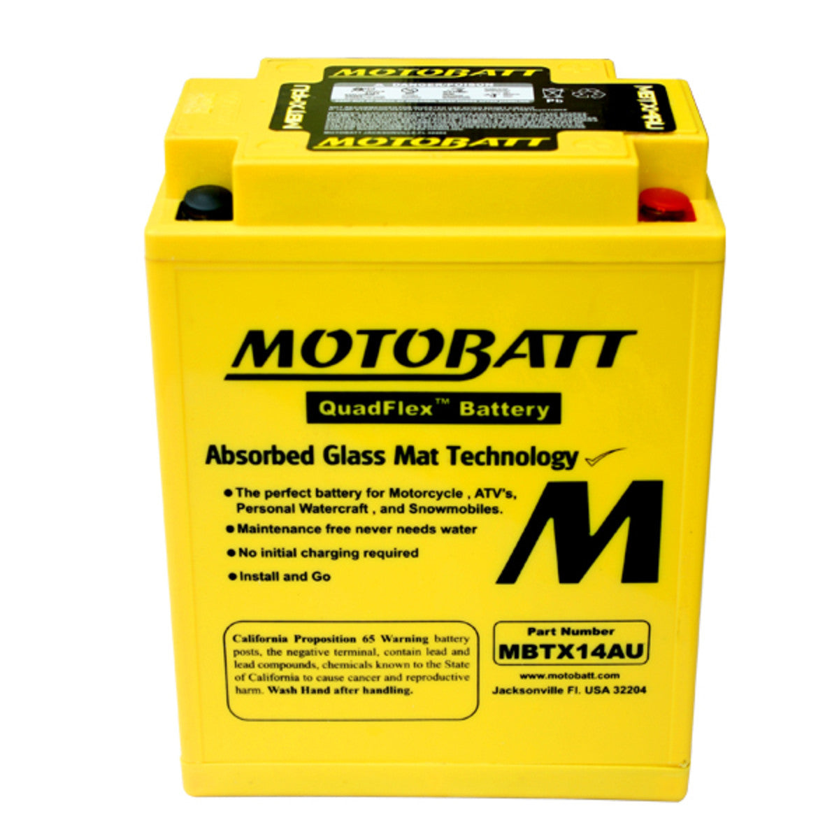 Motobatt - Quadflex 12V AGM Battery MBTX14AU