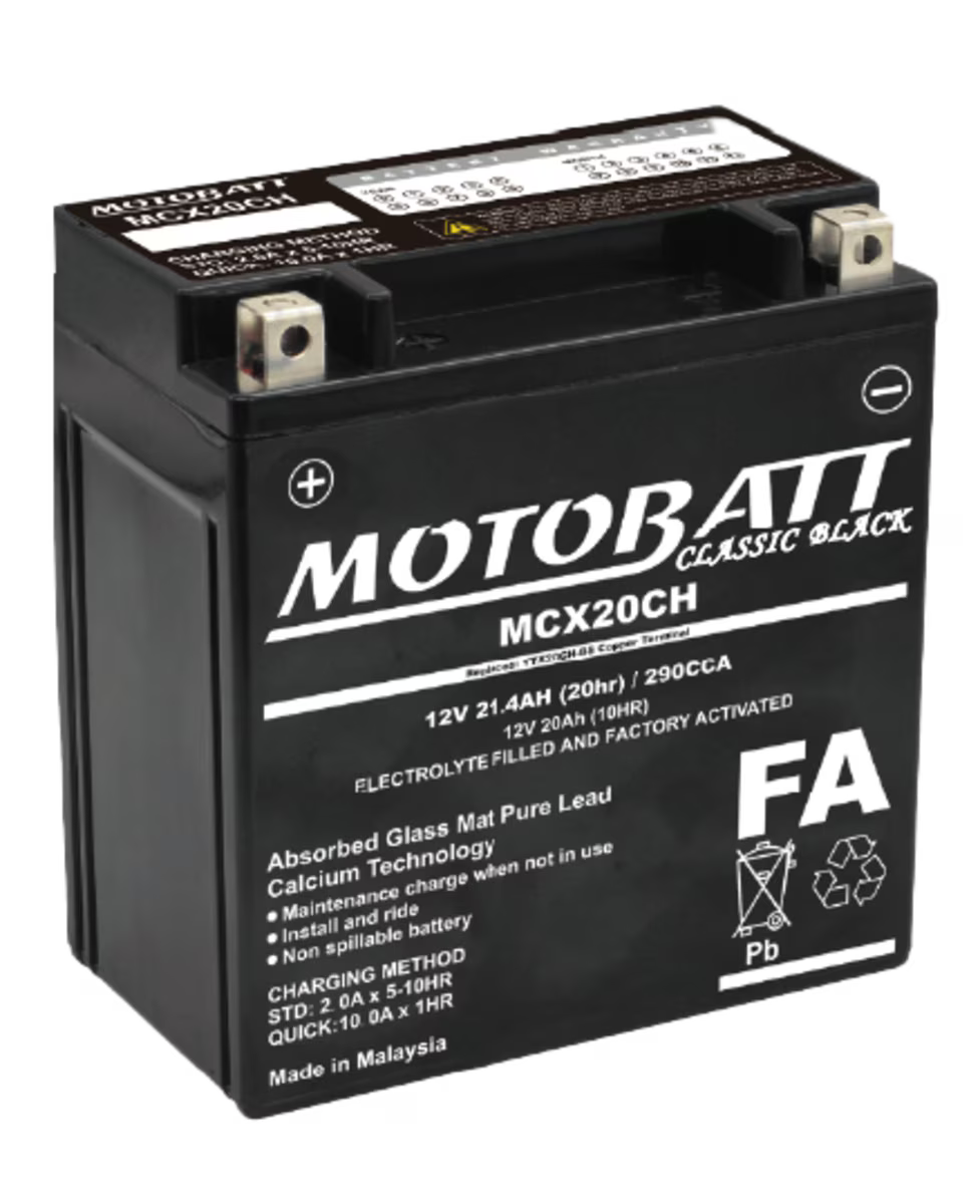 Motobatt - Classic Black Battery (MCX20CH)