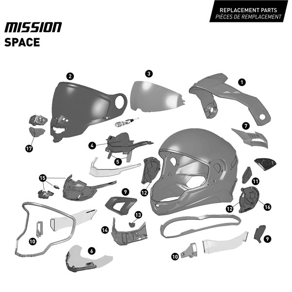 CKX-HELM MISSION EDL SPACE OLIVE NT GLOS 3XL 516377