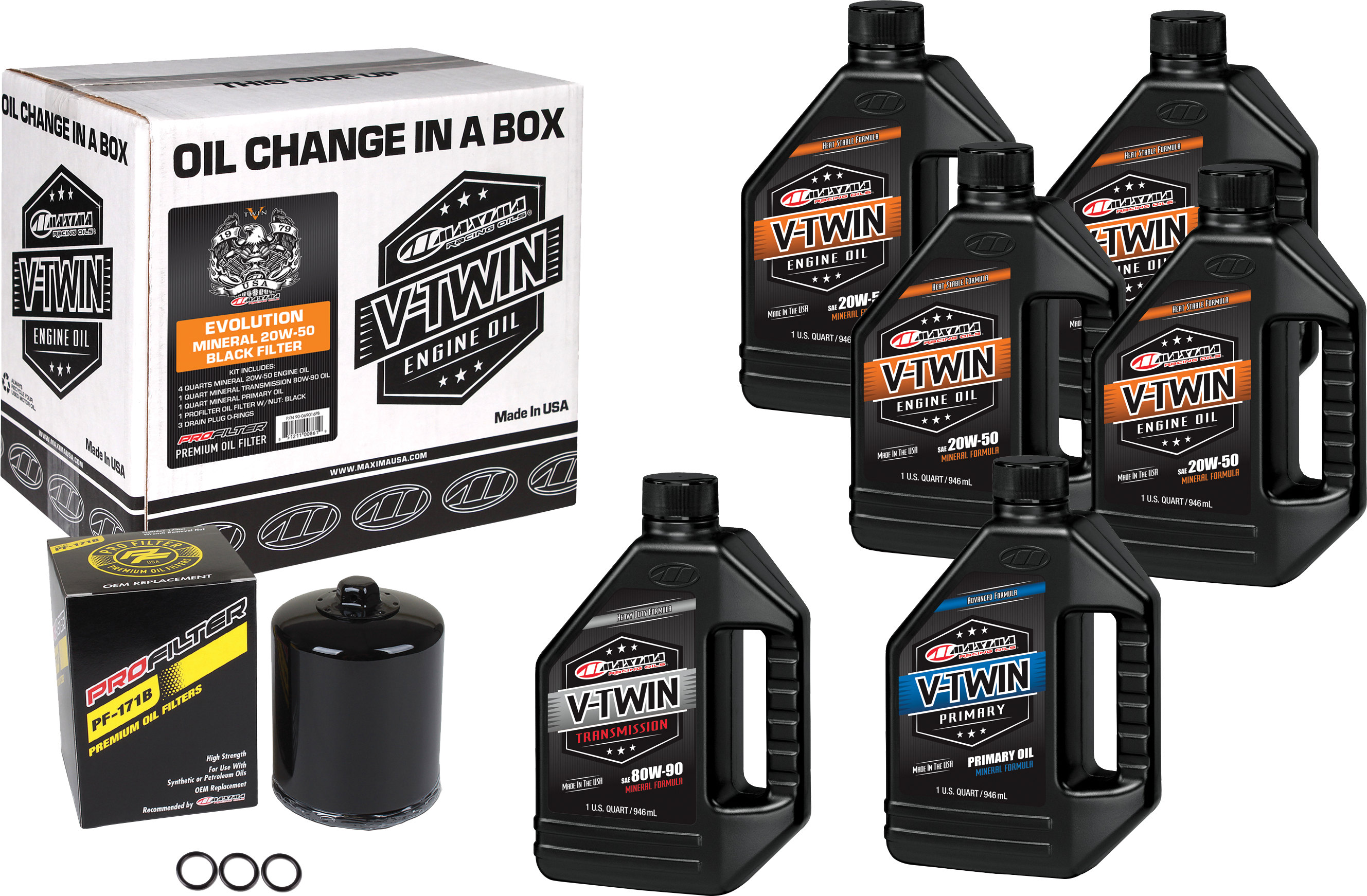 Maxima - V-Twin Oil Min. Black Filter Evo (Kit)