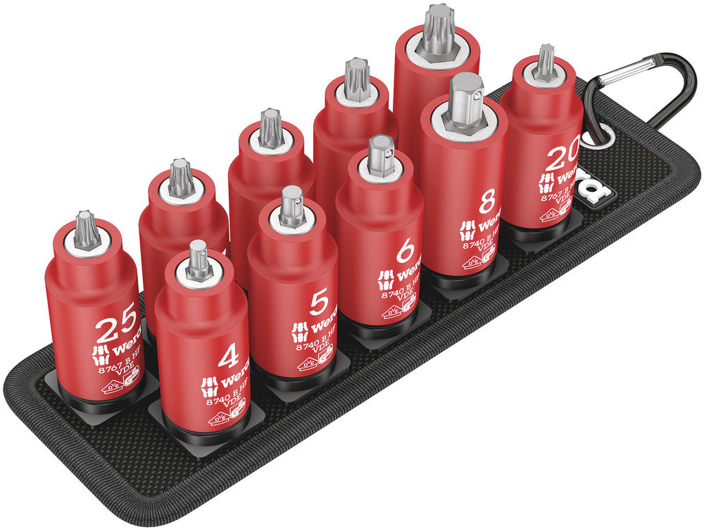 Wera Tools - Belt B VDE 1 Zyklop bit socket set TORX® / hexagonal socket with holding function, 3/8" drive