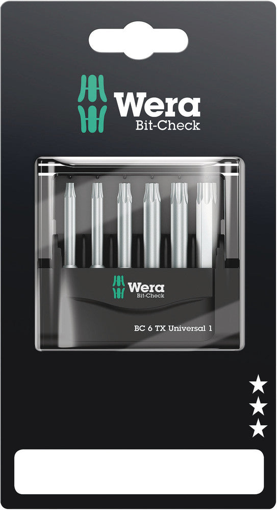 Wera Tools - Bit-Check 6 TX Universal 1 SB