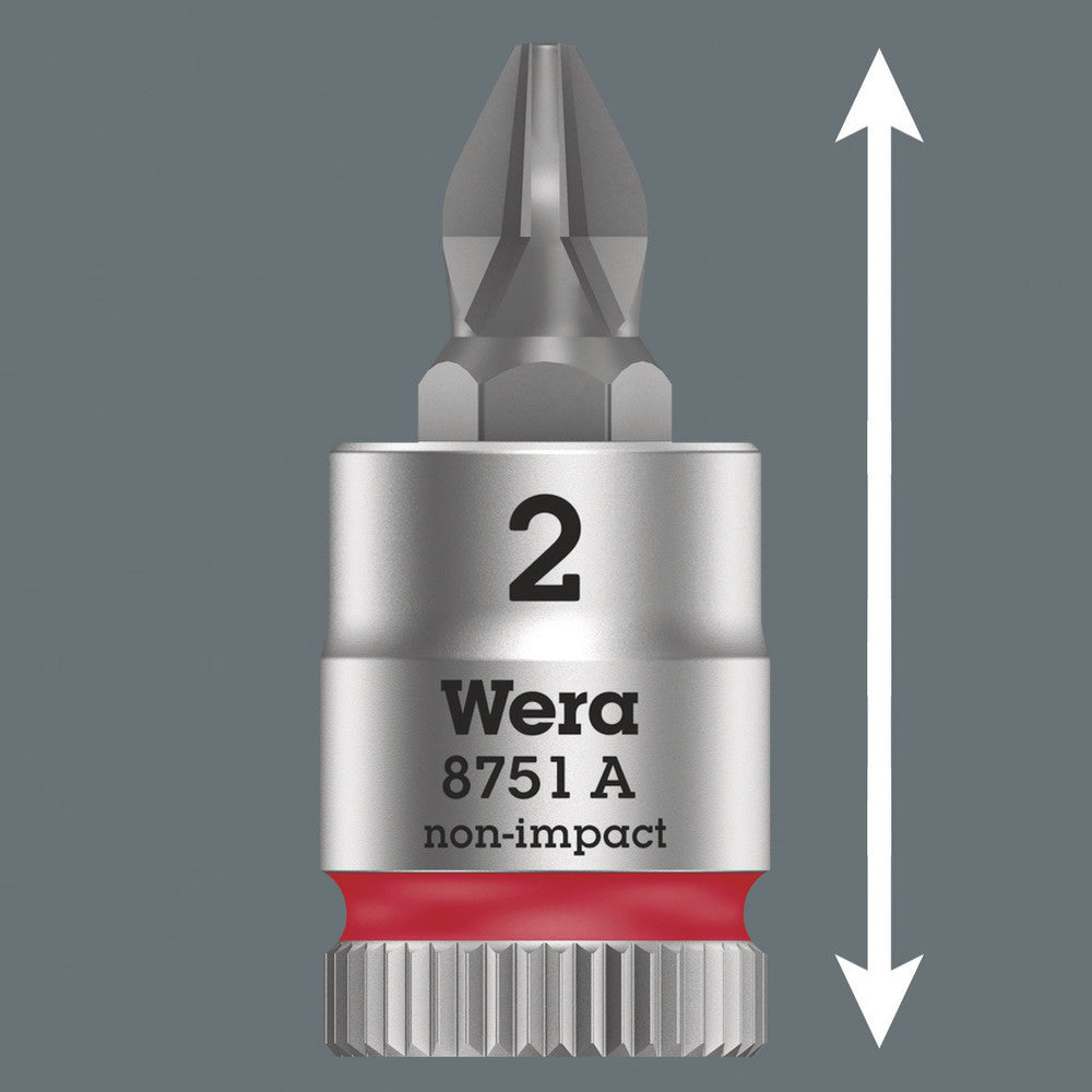 Wera Tools - 8751 A Phillips Zyklop bit socket, 1/4" drive