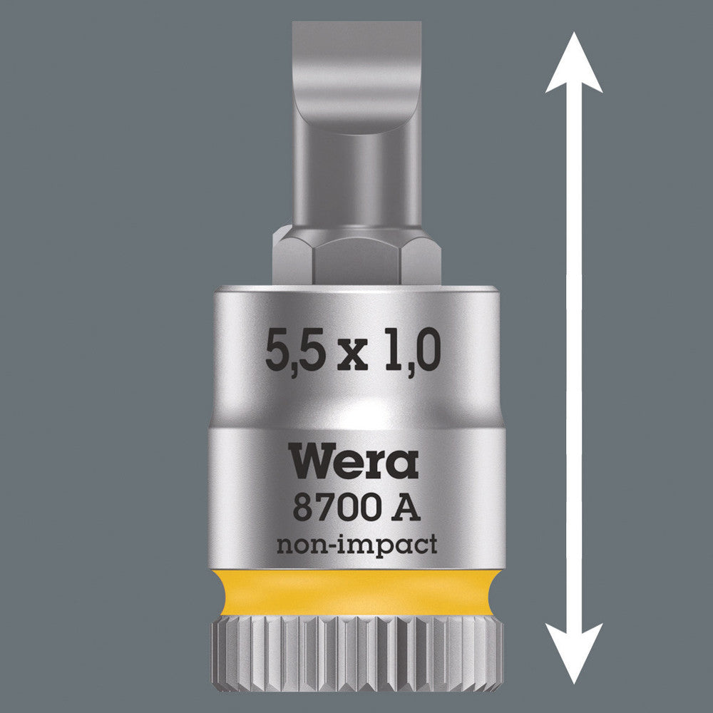 Wera Tools - 8700 A FL Slotted screws Zyklop bit socket, 1/4" drive