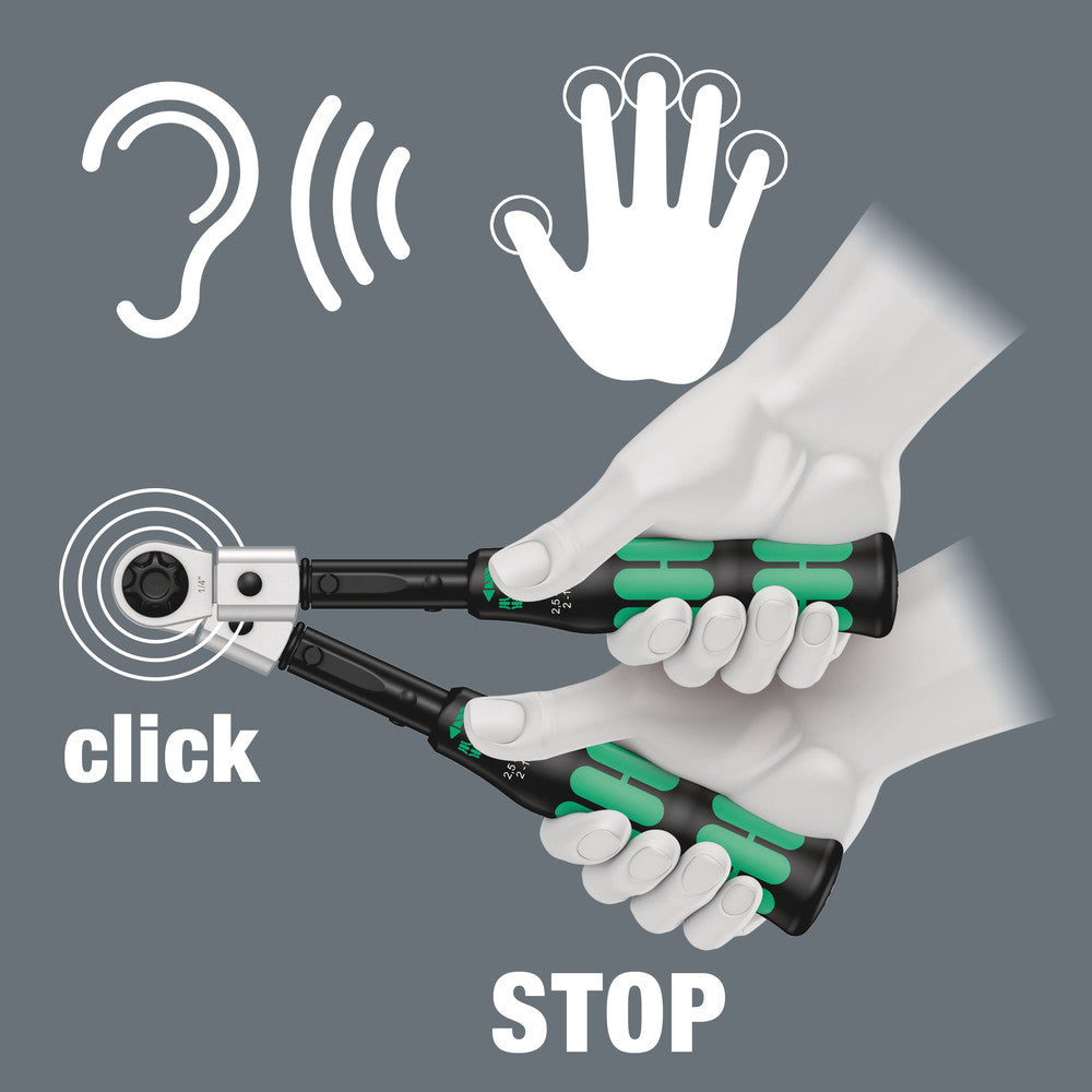 Wera Tools - Click-Torque XP 3 pre-set adjustable torque wrench for insert tools, 15-100 Nm, 15 Nm