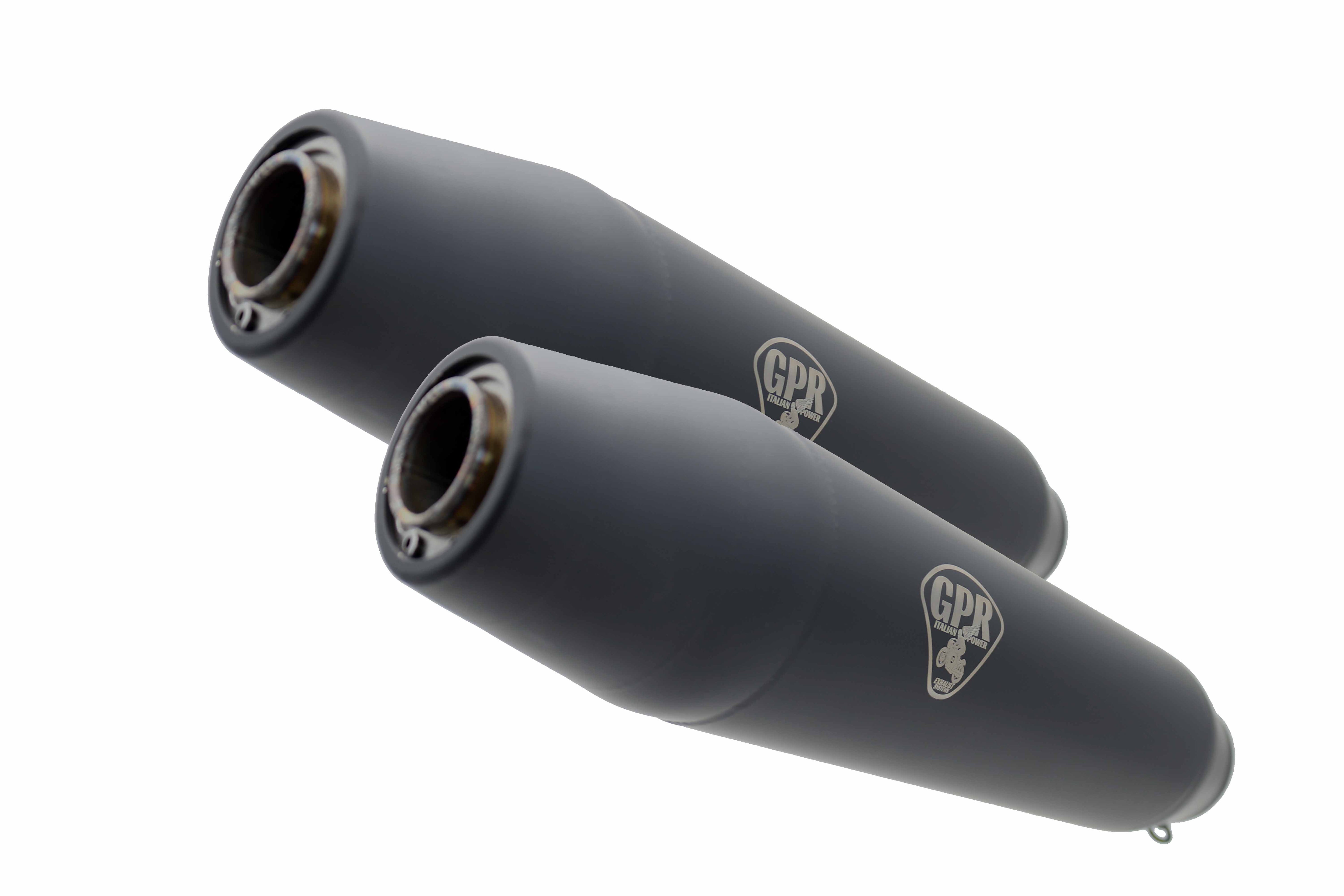 GPR-Exhaust---Deeptone-Black-Cafè-Racer-Silencers-without-link-pipe-for-R-65-from-1981-to-1985-Dual-Universal-Homologated-Silencer-Kit-Without-Link-Pipes