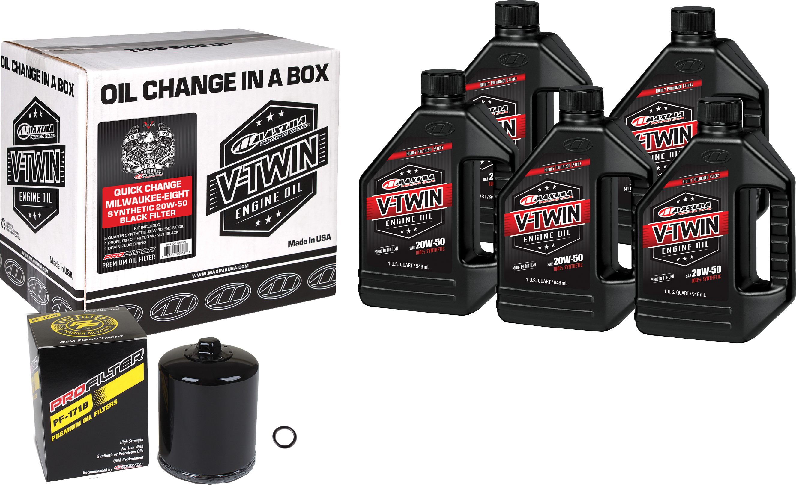 Maxima - V-Twin Quick Kit Synthetic Blk Milwauk-8