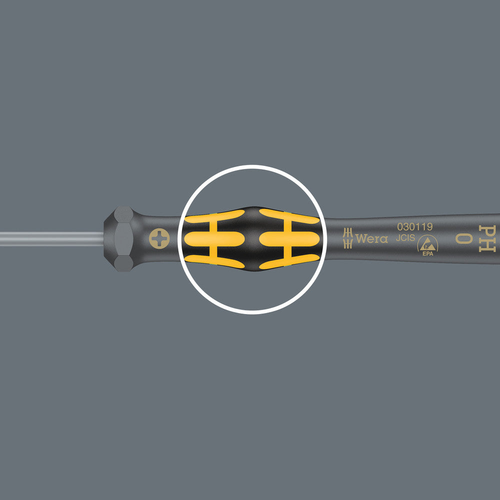 Wera Tools - 1555 PZ ESD Kraftform Micro screwdriver for Pozidriv screws