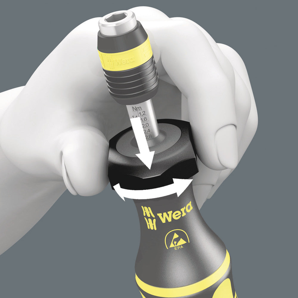 Wera Tools - Series 7400 ESD Kraftform adjustable torque screwdrivers (2.5-29.0 in.lbs.) with Rapidaptor quick-release chuck