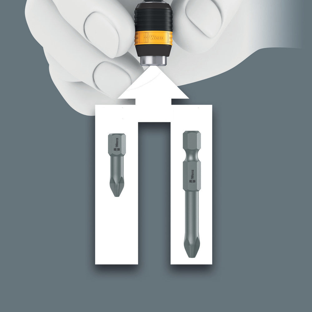 Wera Tools - 7400 ESD series Kraftform Torque screwdrivers, with factory pre-set value (0.1-1.5 Nm) and Rapidaptor quick-release chuck, handle size 89 mm
