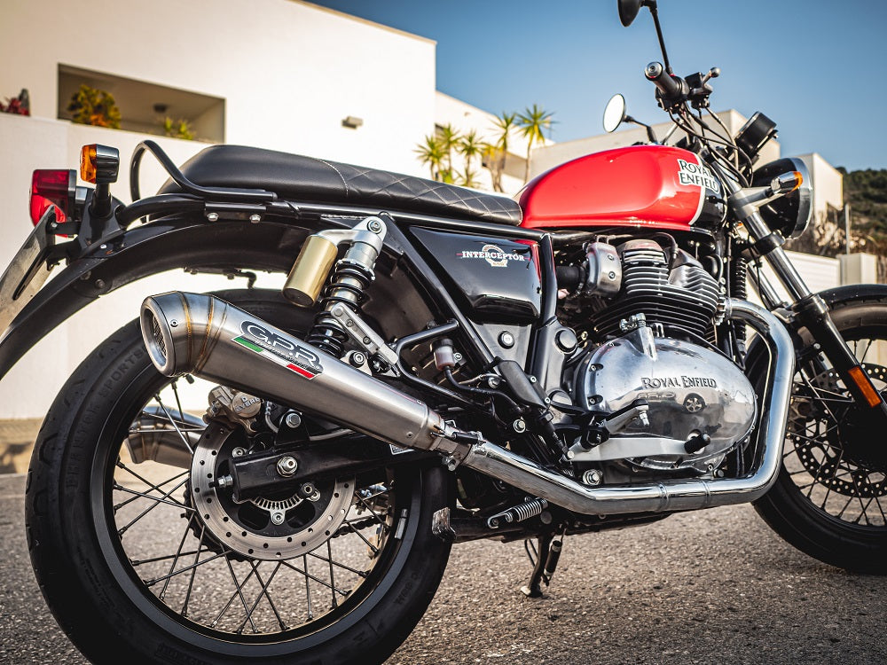 GPR-Exhaust---Powercone-Evo-Double-Slip-on-for-Interceptor-650-from-2019-to-2020-dB-Killer-Link-Pipe-Catalyst