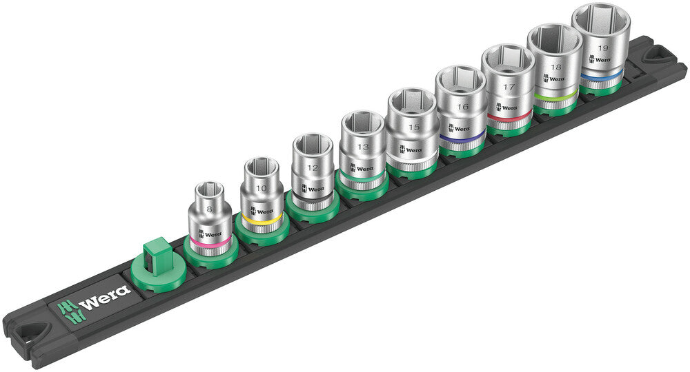 Wera Tools - Magnetic socket rail B 4 Zyklop socket set, 3/8" drive