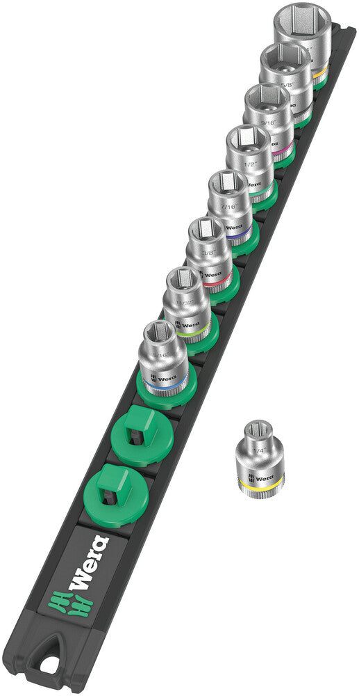 Wera Tools - Magnetic socket rail B Imperial 1 Zyklop socket set 3/8" drive, imperial