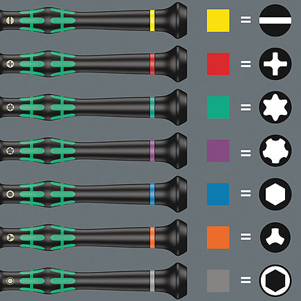 Wera Tools - Kraftform Micro 12pc Universal Screwdriver Set for Electronic Applications