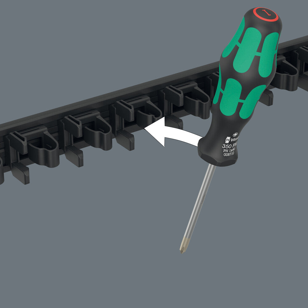Wera Tools - 9611 Magnetic rail for up to 9 Kraftform screwdrivers, empty