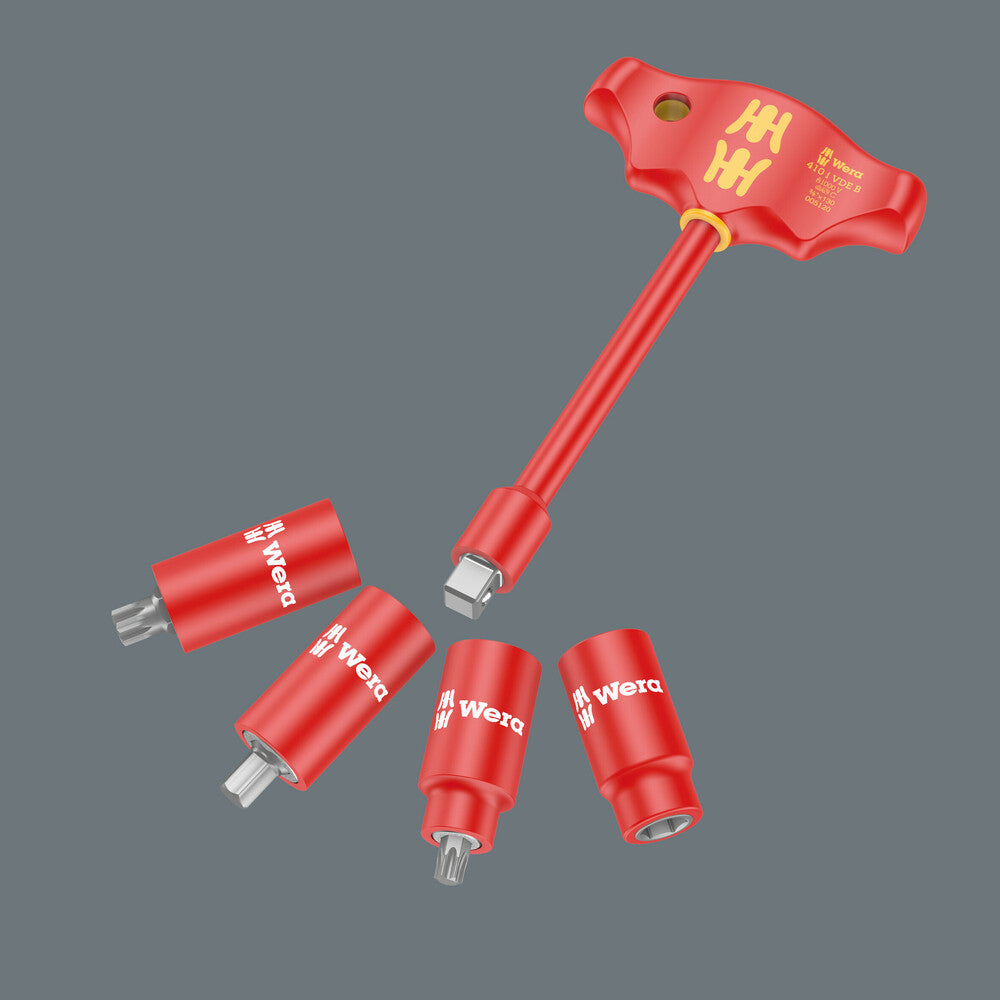 Wera Tools - 410 i VDE B VDE-insulated T-handle adapter screwdriver for 3/8" sockets
