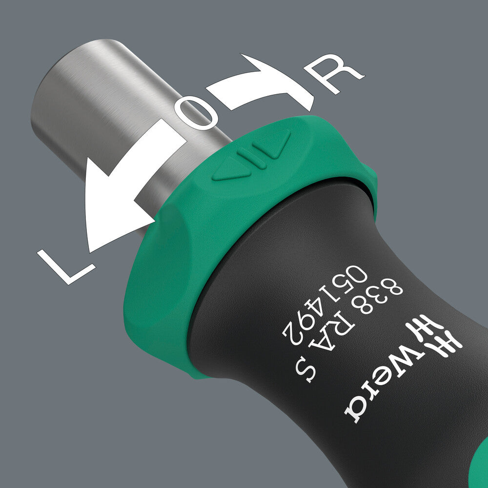 Wera Tools - 838 RA S Bitholding screwdriver with ratchet functionality, 1/4"