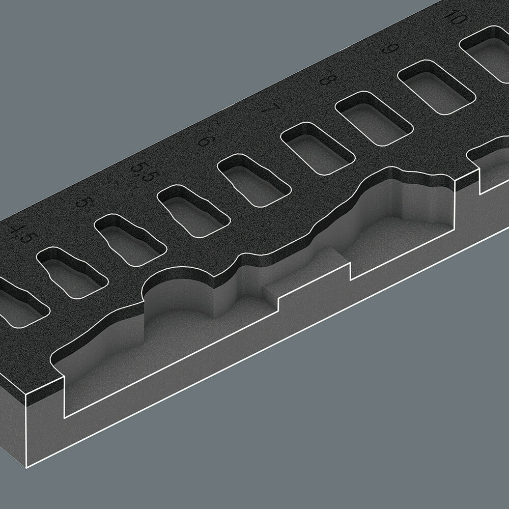 Wera Tools - 9720 Foam insert 8000 A Zyklop 1/4" ratchet set 1