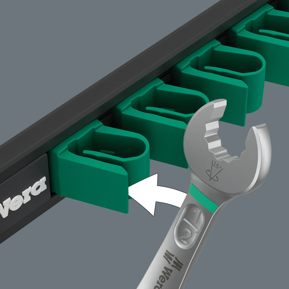 Wera Tools - 9642 Magnetic rail 6003 Joker Imperial 1 Ring spanner set